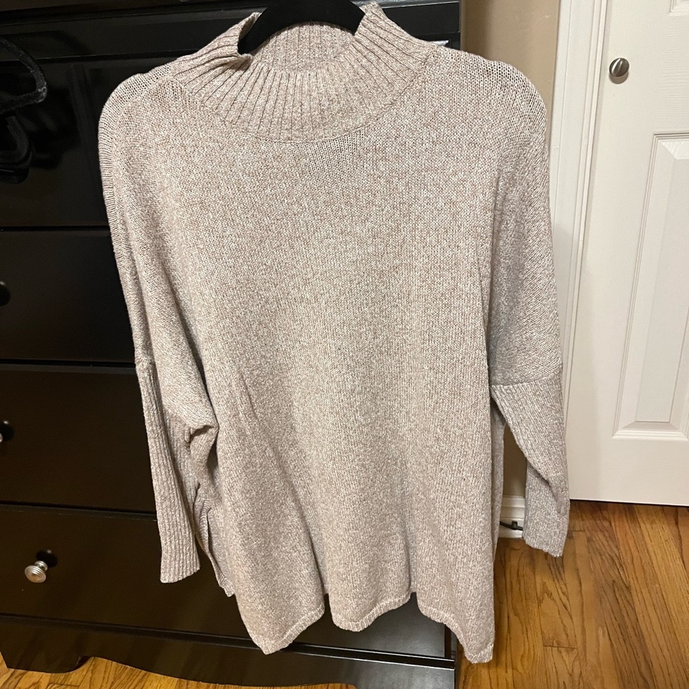 Beige faux turtleneck sweater
